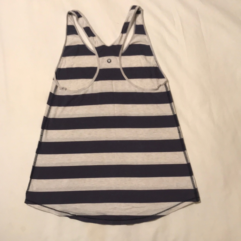 Lululemon Tank, SMALL, navy & oatmeal stripe, GUC